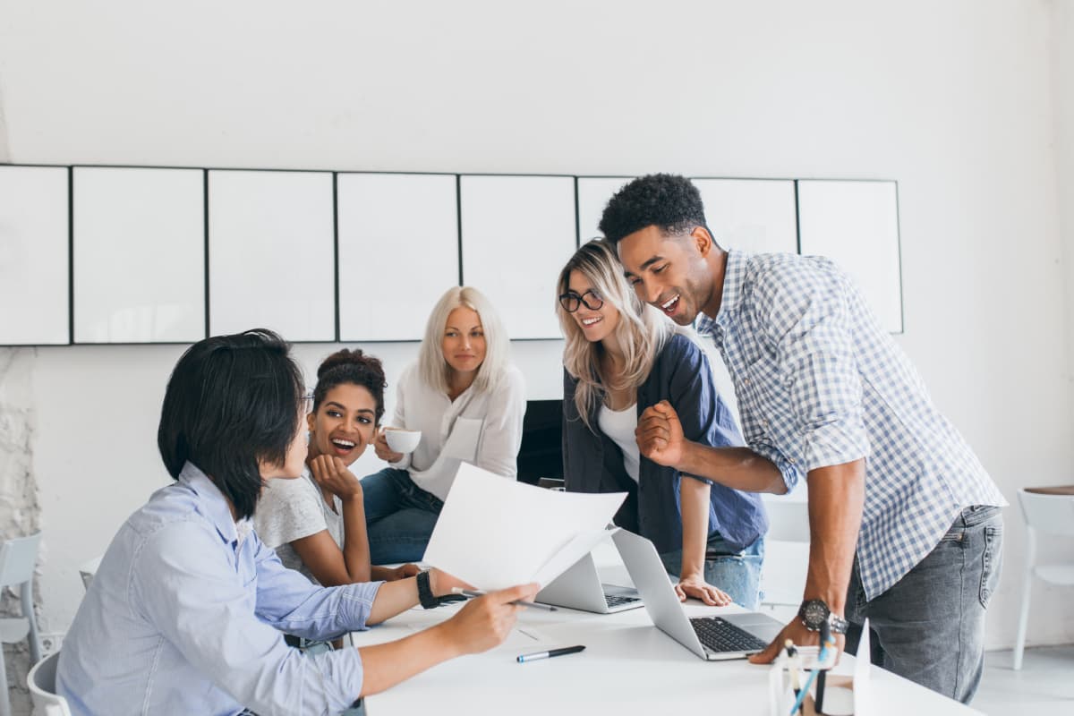 happy people in the office